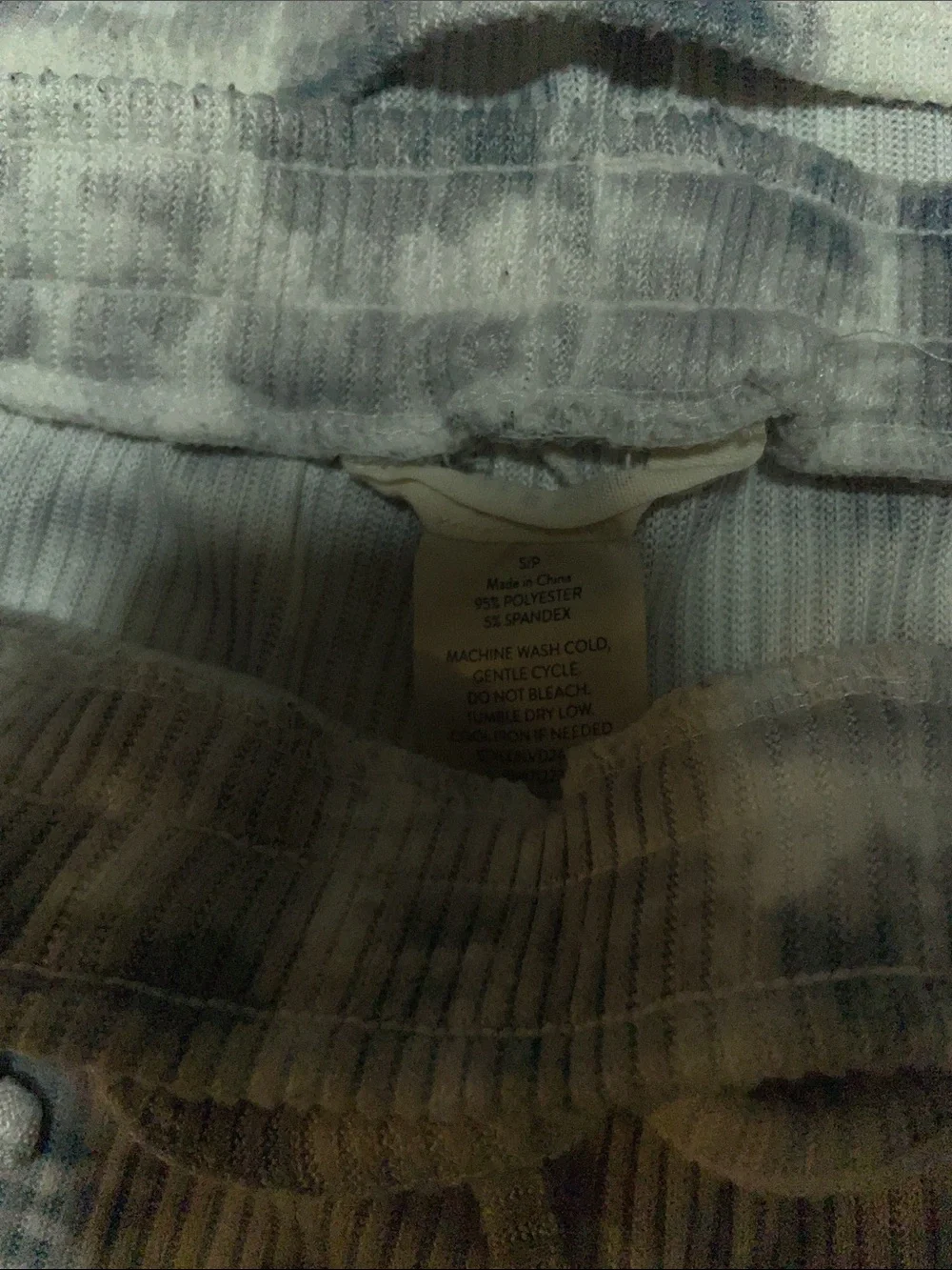 Lucky Brand Gray Tie-Dye Ribbed Short Sleeve Pajama Set
